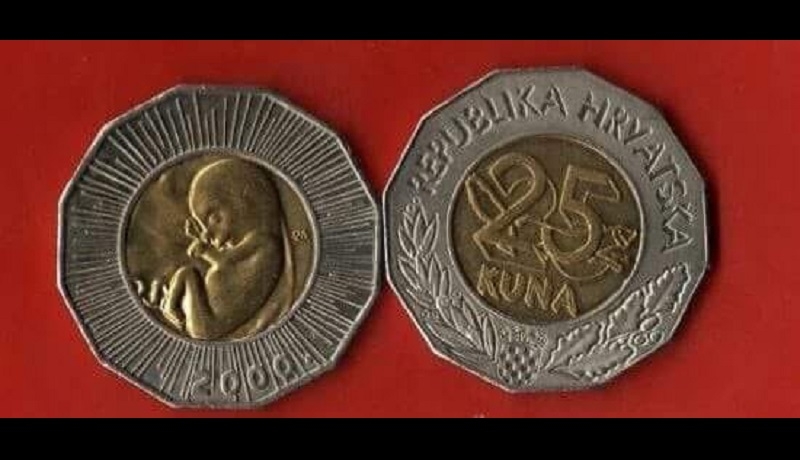 Monety z wizerunkiem nienarodzonego dziecka. Jak szanuje się życie w Chorwacji